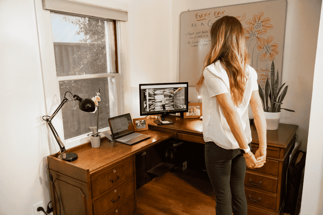 chest and shoulder stand and stretch at home remote wellness program