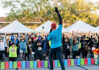 pre 5k run event group mobility and stretch break